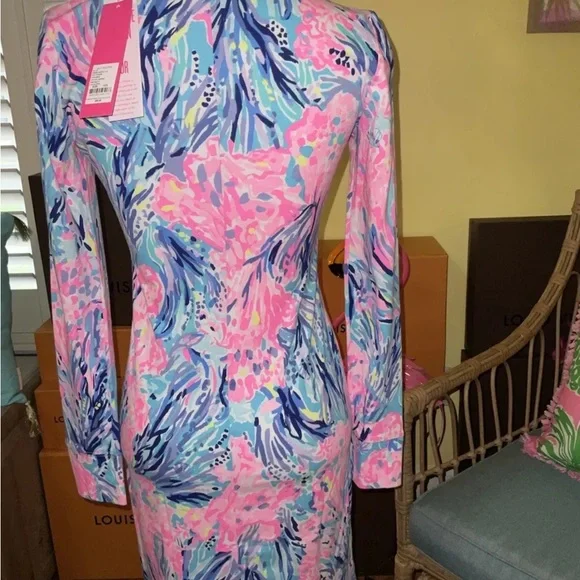 Lilly Pulitzer NWT Davie Dress Periwinkle Fan Sea Pants $98 Size XXS - Picture 8 of 11